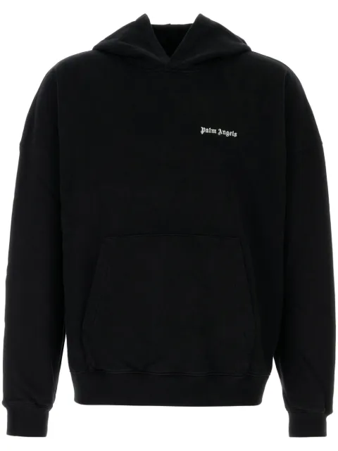 Palm Angels logo-embroidered hoodie Black PMBB153C99FLE0021003