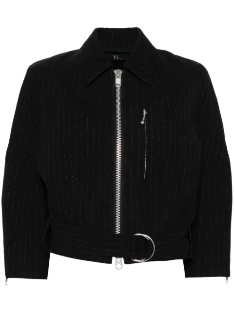 Y's striped zip-up jacket Black YOY40131