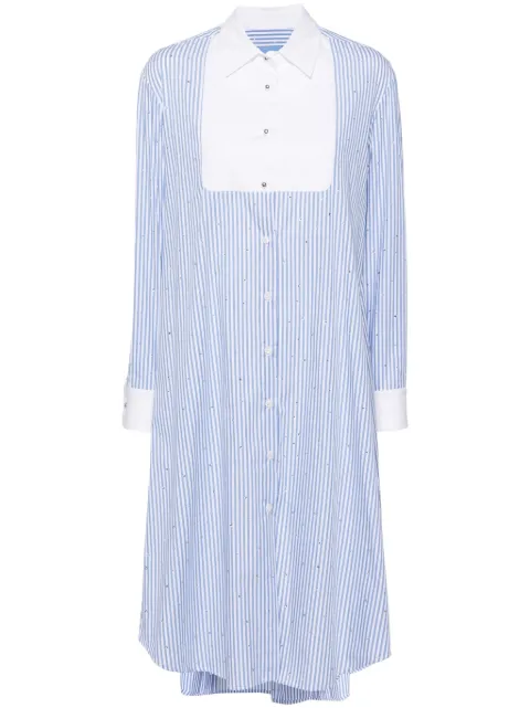 Macgraw Collegiate dress Blue COLLEGIATESHIRTDRESSINBLUESTRIPEWITHDIAMANTE