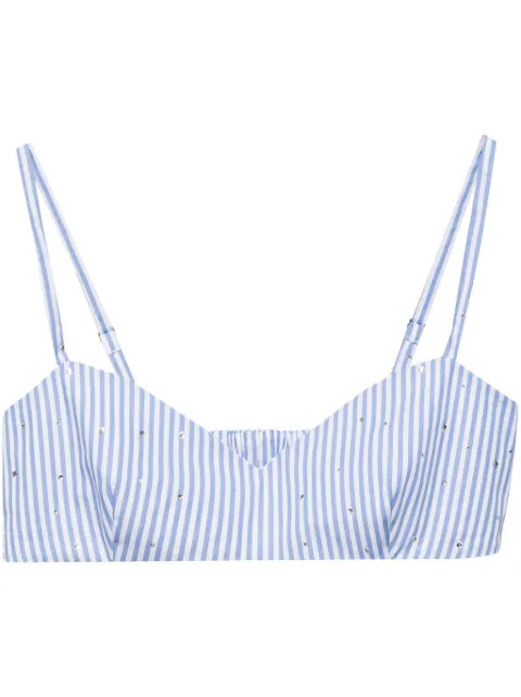 Macgraw Literature tank top Blue LITERATUREBRALETTEINBLUESTRIPEWITHDIAMANTE
