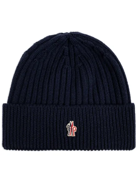 Moncler Grenoble logo embroidered beanie Blue L20973B0000104761