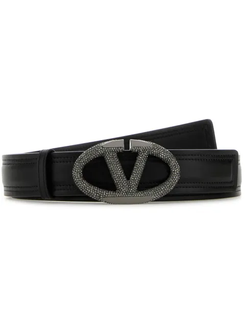 Valentino Garavani The Bold Edition VLogo leather belt Black WT0SJ4ECK