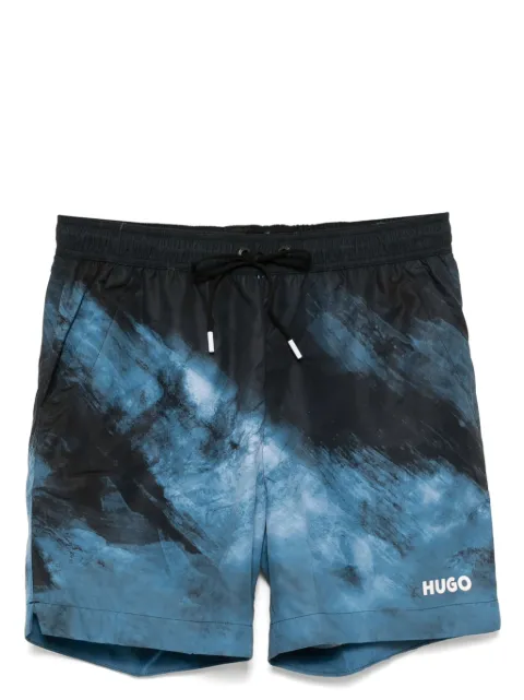 BOSS graphic print swim shorts Blue 50520731