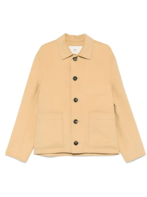 AMI Paris brushed shirt jacket Neutrals HJK268WV0022