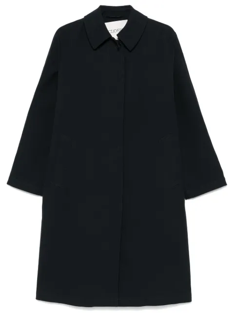 Closed cotton midi coat Blue C9754952922