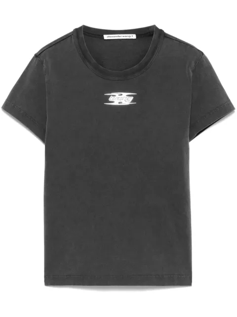 Alexander Wang puff logo shrunken T-shirt Grey 4CC4241514208A