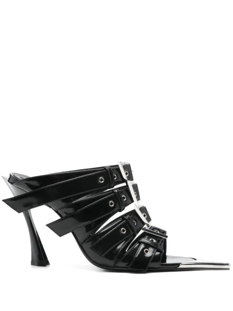 Mugler 100mm buckle-detailed sandals Black MUWFW2425SC042