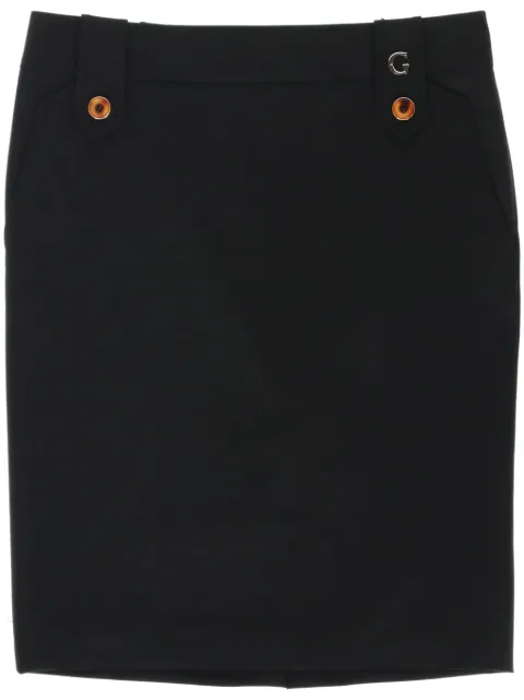 Gucci Pre-Owned 2000s logo-plaque skirt Black GUC250LH