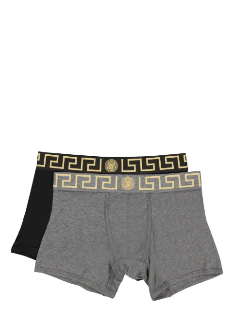 Versace Greca border long trunks 2-pack Black AU101921A10011