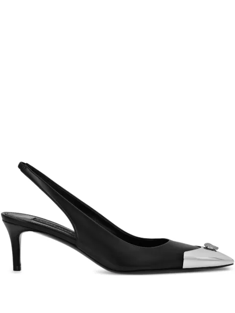 Philipp Plein Skull Strass slingback pumps Black SAESWSD0622PLE005N