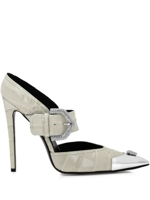 Philipp Plein crocodile-embossed heeled pumps Neutrals SAESWSD0621PLE010N