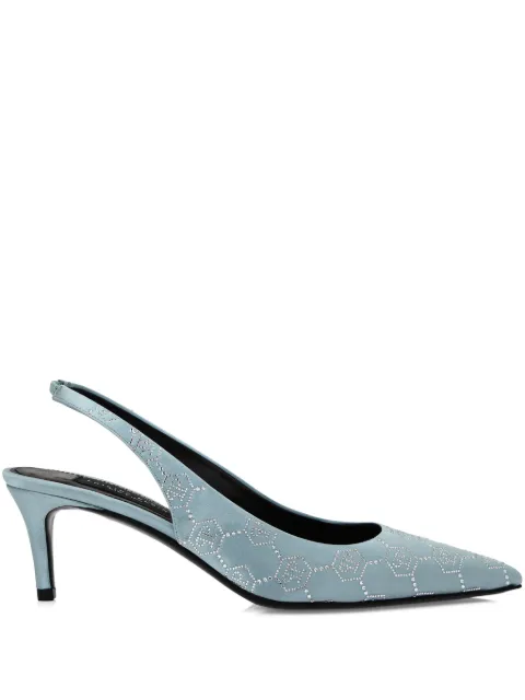 Philipp Plein Slingback Monogram pumps Blue SAESWSD0611PTE028N