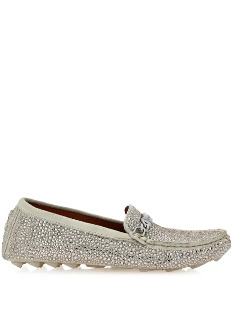 Philipp Plein rhinestone-embellished loafers Neutrals SAESWSB0252PLE009N
