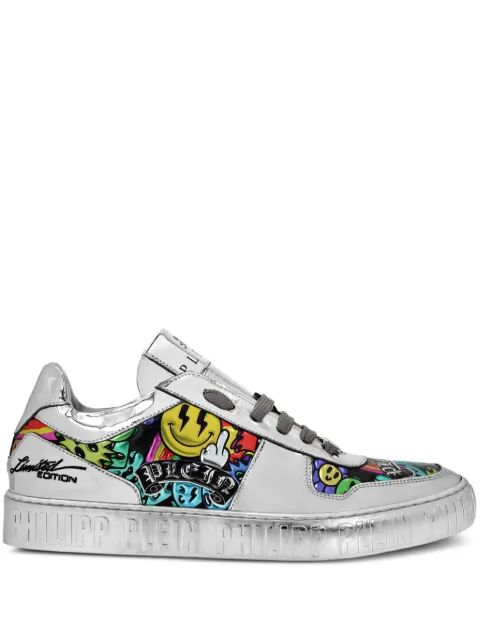Philipp Plein mirrored-leather sneakers Grey SAESUSC0662PLE010N