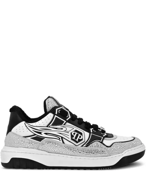 Philipp Plein leather low-top sneakers Moon Walker White SAESMSC4015PLE010N