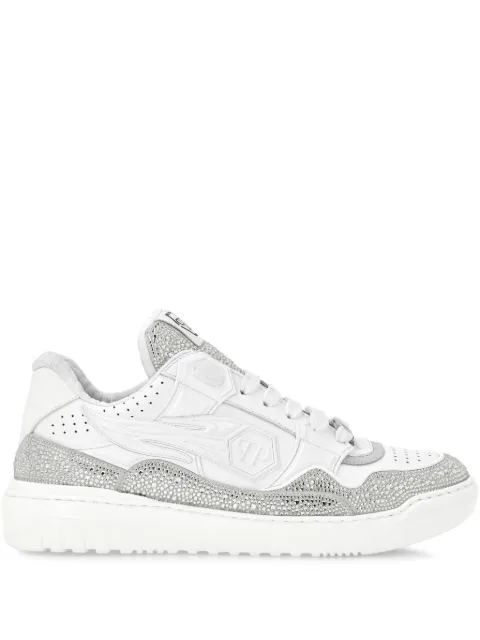 Philipp Plein leather low-top sneakers Moon Walker White SAESMSC4015PLE010N