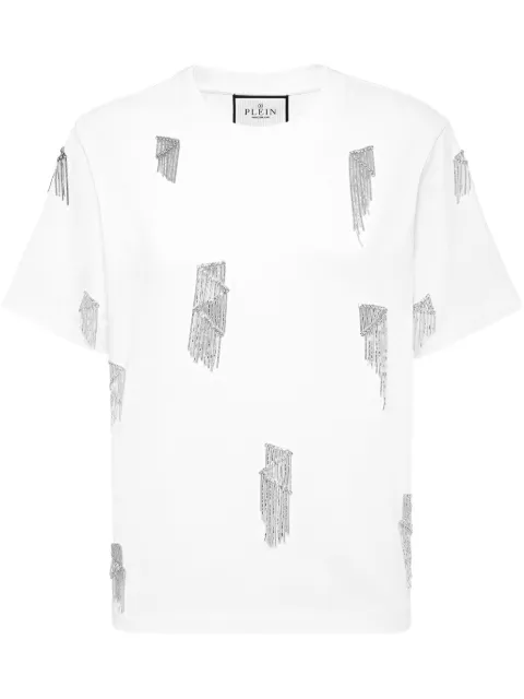 Philipp Plein fringed t-shirt White SAECWTK3578PJY002N