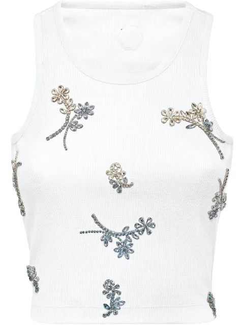 Philipp Plein Flowers tank top Blue SAECWTK3568PJY002N