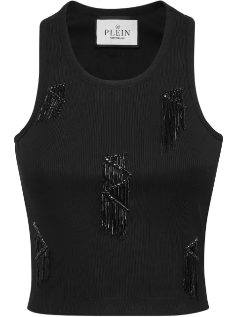 Philipp Plein fringed tank top Black SAECWTK3567PJY002N