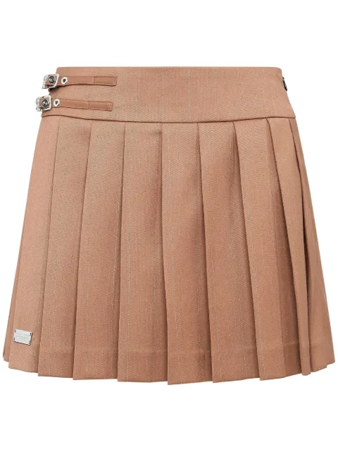 Philipp Plein plissé mini skirt Brown SAECWRV0619PTE003N