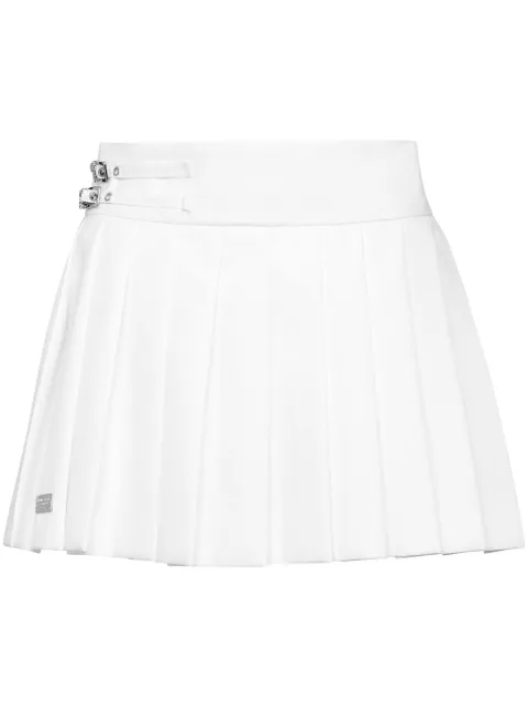 Philipp Plein Skull pleated mini skirt White SAECWRV0518PTE003N