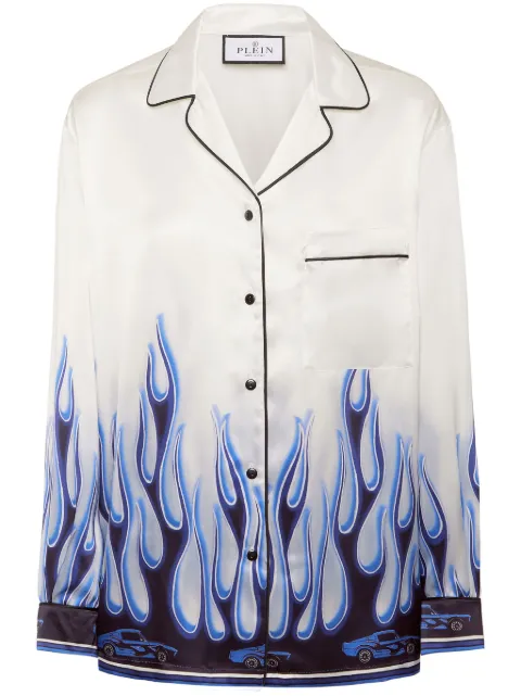 Philipp Plein Flame shirt White SAECWRP0497PTE028N