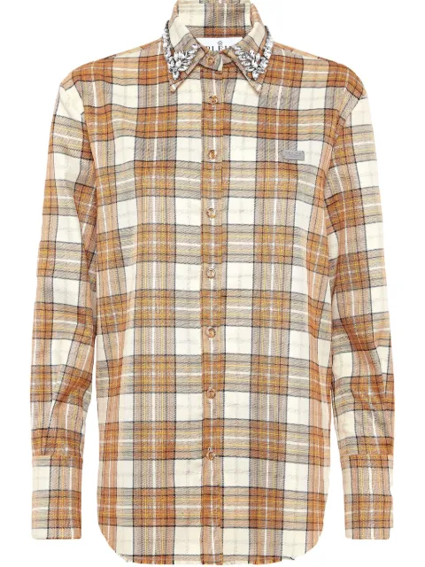 Philipp Plein Strass Flame shirt Neutrals SAECWRP0489PTE004N