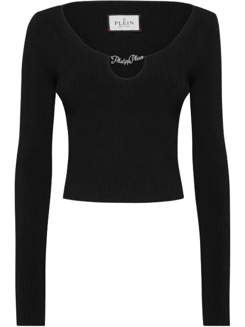 Philipp Plein cropped top Black SAECWRK0682PTE053N