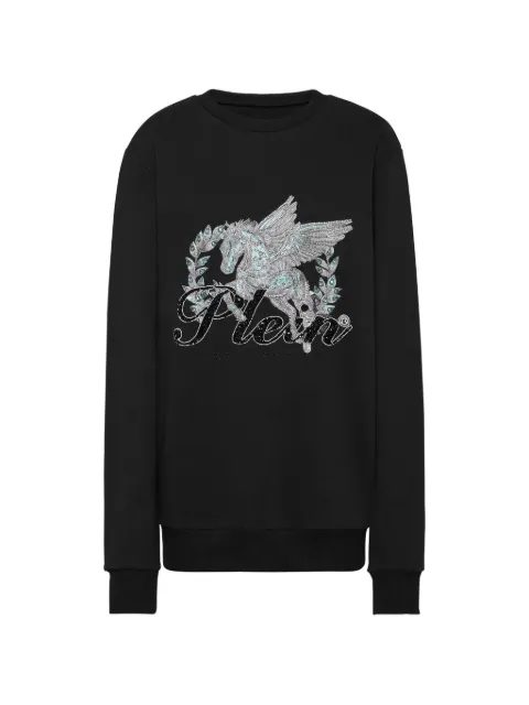 Philipp Plein crystal-embellished sweatshirt Black SAECWRK0672PTE003N