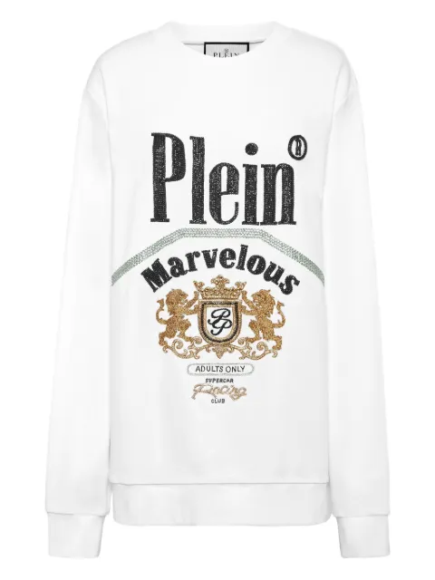 Philipp Plein logo-embellished sweatshirt White SAECWRK0670PTE003N
