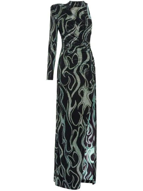 Philipp Plein rhinestone-embellished jersey maxi dress Black SAECWRG3328PJY002N