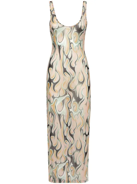 Philipp Plein Flame midi dress Neutrals SAECWRG3309PTE003N