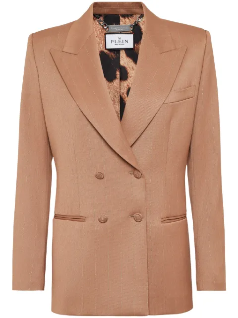 Philipp Plein Gold-fit blazer Brown SAECWRF0699PTE003N