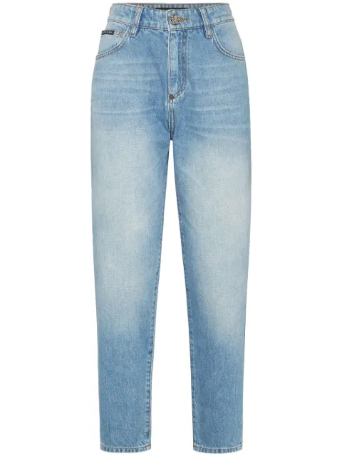Philipp Plein logo-appliqué jeans Blue SAECWDT2746PDE004N