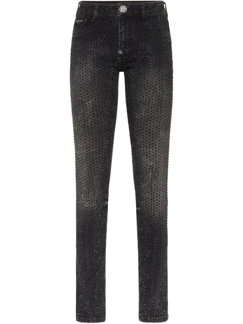 Philipp Plein crystal-embellished jeans Black SAECWDT2656PDE004N