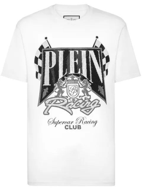 Philipp Plein Strass Racing Club T-shirt White SAECMTK8150PJY002N