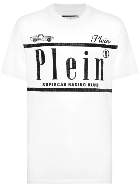 Philipp Plein Strass Racing Club T-shirt White SAECMTK8119PJY002N