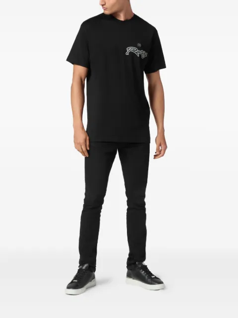 Philipp Plein Stripes Hexagon T-shirt Black SAECMTK8110PJY002N