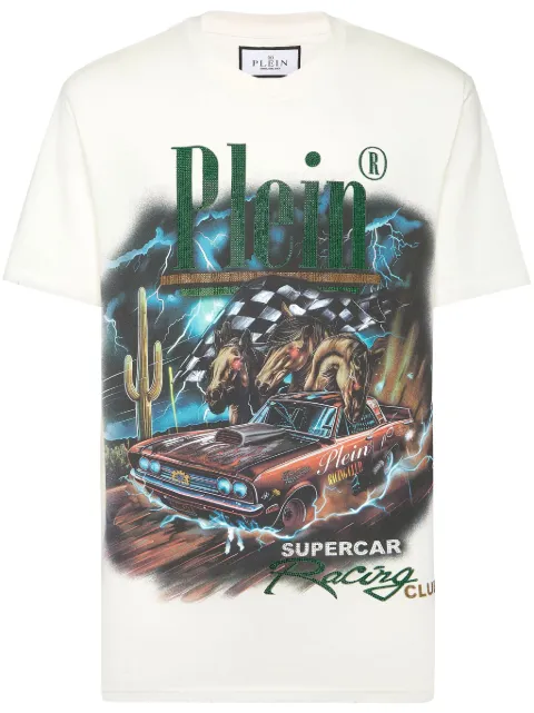 Philipp Plein Racing Club T-shirt White SAECMTK8093PJY002N