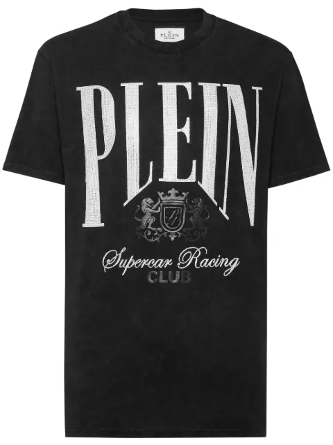 Philipp Plein Strass Cars Racing T-shirt Black SAECMTK8076PJY002N