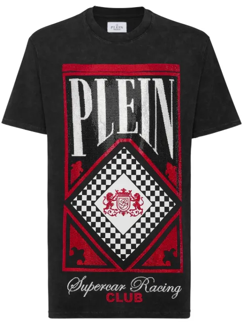 Philipp Plein Stones Racing Club T-shirt Black SAECMTK8070PJY002N