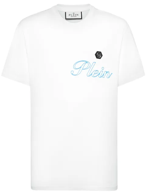 Philipp Plein logo-print cotton T-shirt White SAECMTK8063PJY002N