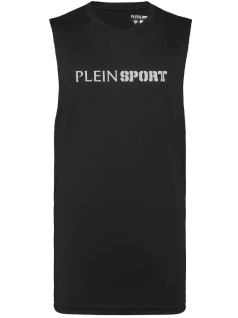 Plein Sport reflective tank top Black SAECMTK7986STE003N