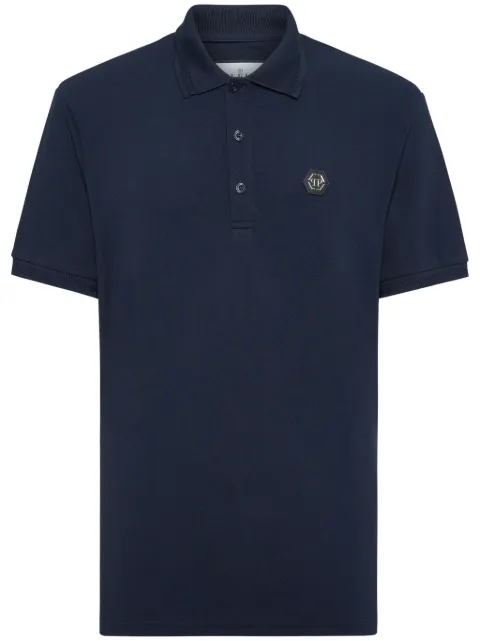 Philipp Plein logo-appliqué polo shirt Blue SAECMTK7835PTE003N