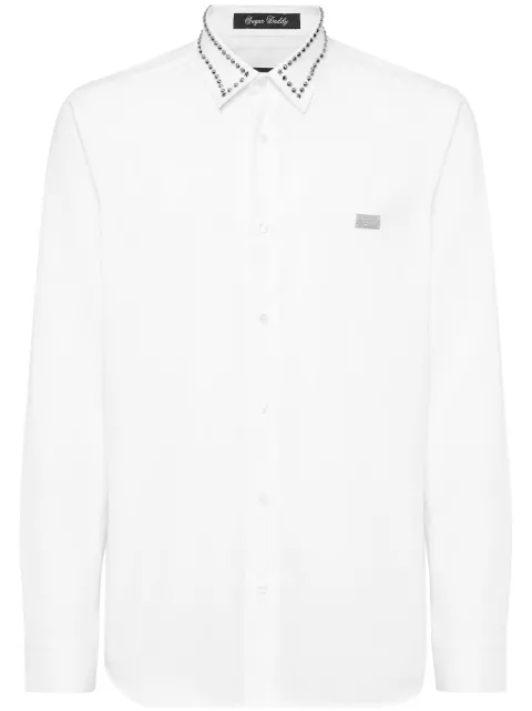Philipp Plein shirt sugar daddy cut LS Studs White SAECMRP2211PTE003N