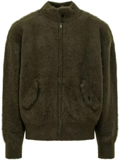 Laneus brushed-effect cardigan Green F4LAMAKJ101