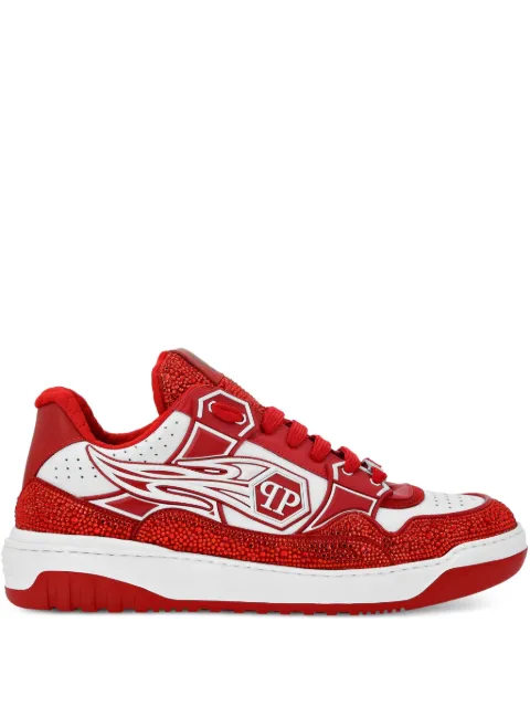 Philipp Plein leather low-top sneakers Moon Walker Red SAESMSC4015PLE010N