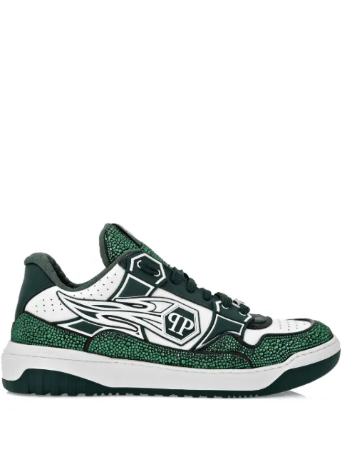 Philipp Plein leather low-top sneakers Moon Walker White SAESMSC4015PLE010N