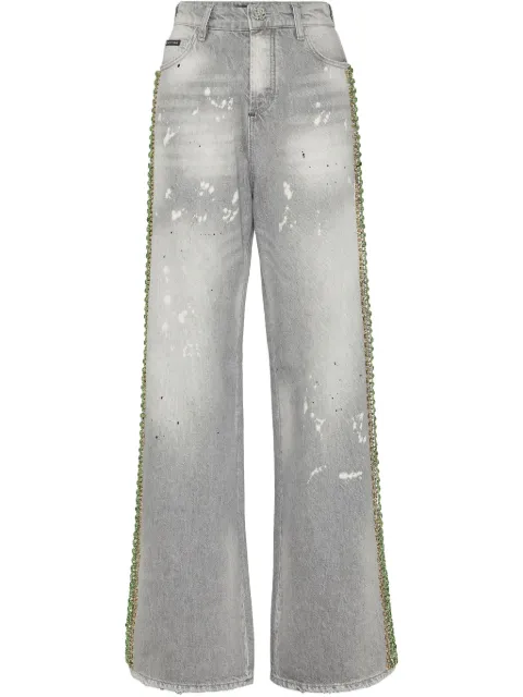 Philipp Plein crystal-embellished jeans Grey SAECWDT2767PDE004N