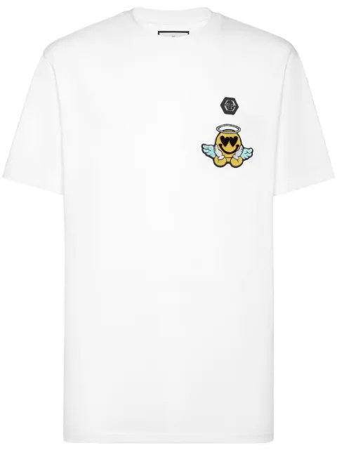 Philipp Plein smile-patch T-shirt White SAECMTK8135PJY002N